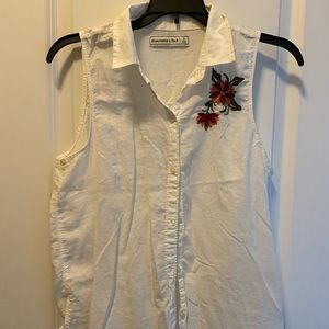 Button Down Sleeveless Shirt